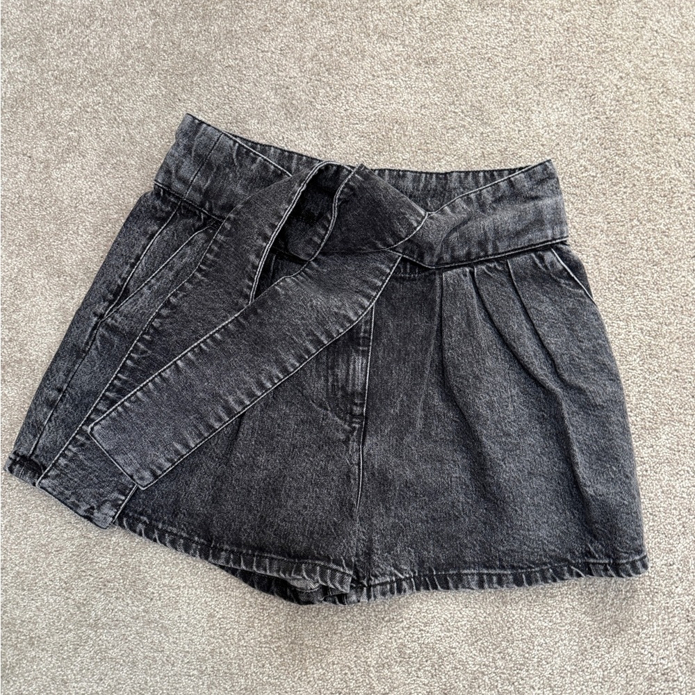 IRO - Ober Denim Paperbag Shorts - size 40, US size 8 - Dark Grey Wash - NWT - Picture 1 of 15
